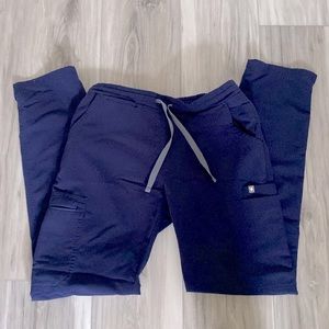 FIGS Yola Skinny scrub pants in navy blue